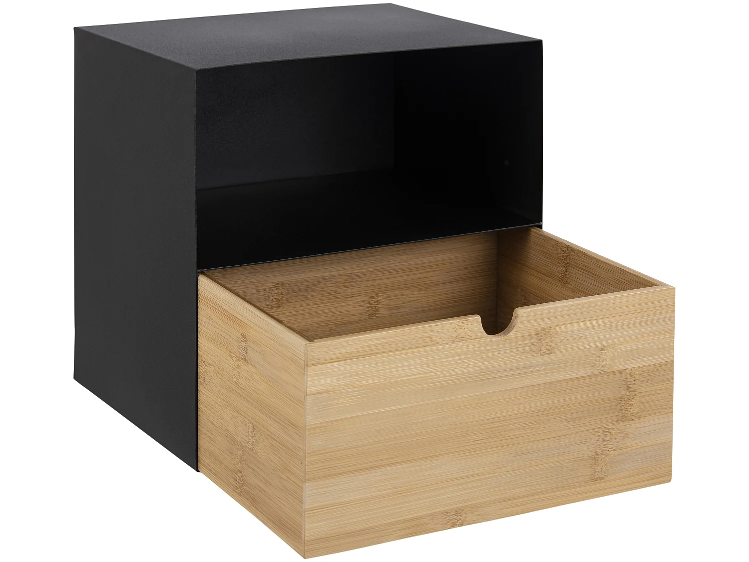 Joliet Table de chevet murale avec 1 tablette de rangement et 1 tiroir, noir.