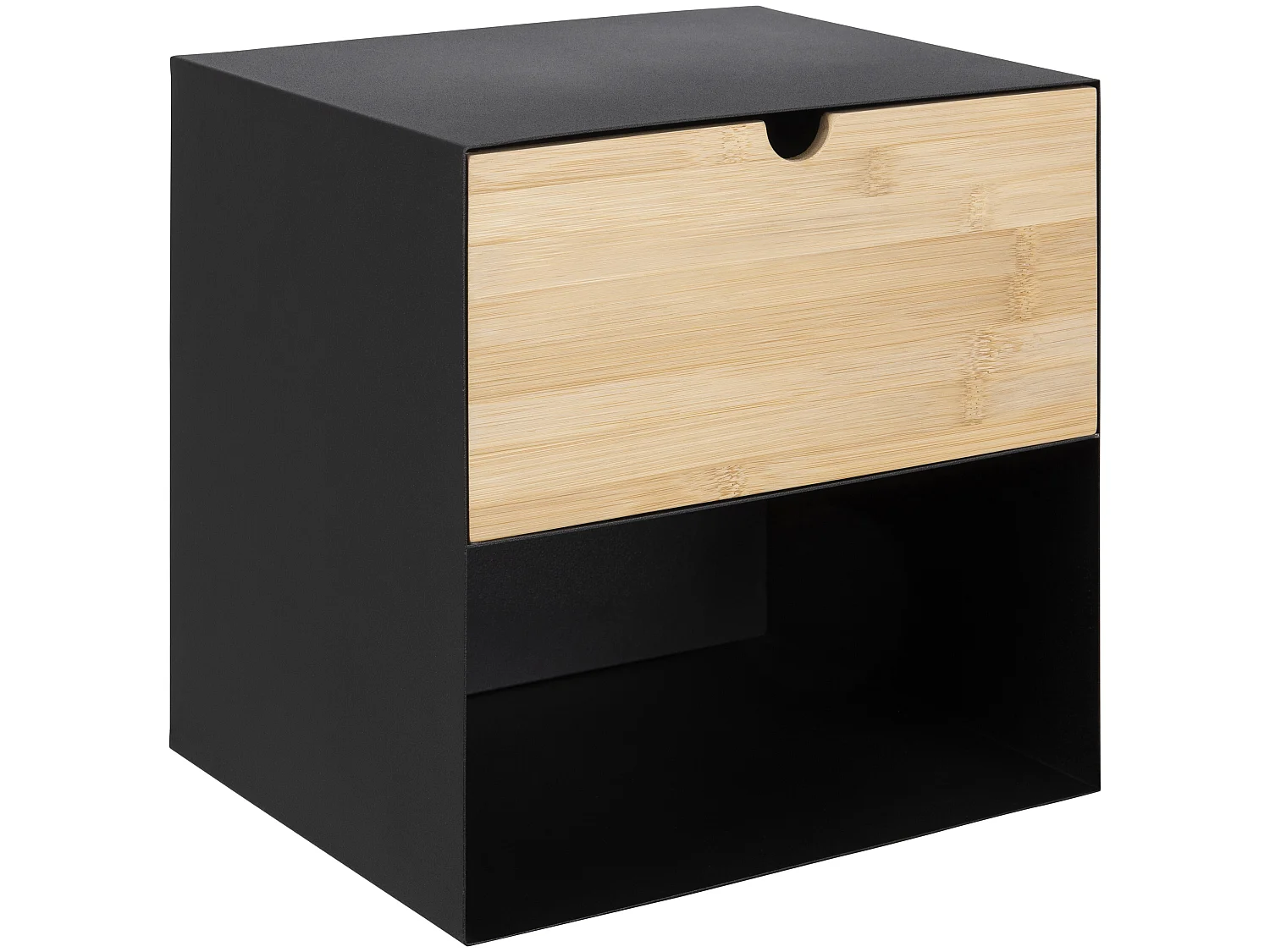 Joliet Table de chevet murale avec 1 tablette de rangement et 1 tiroir, noir.