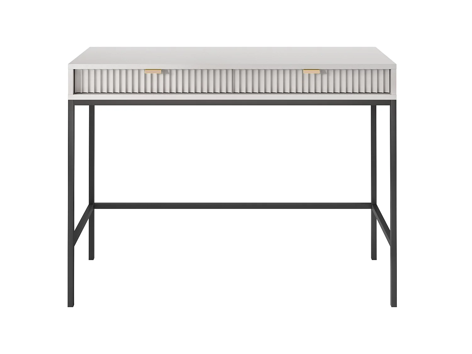 Coiffeuse - 104 cm - gris avec pieds noires - VELLORE