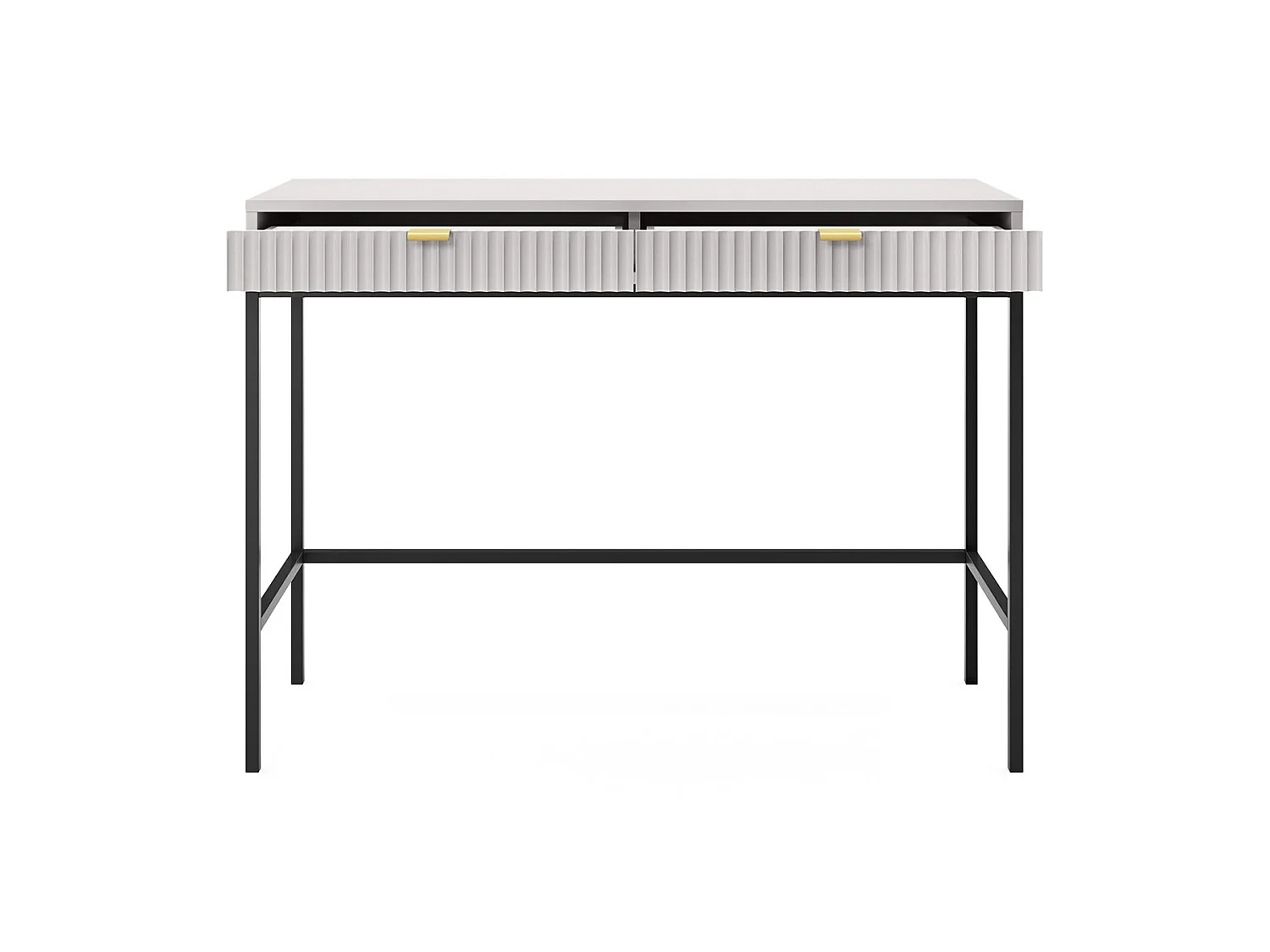 Coiffeuse - 104 cm - gris avec pieds noires - VELLORE