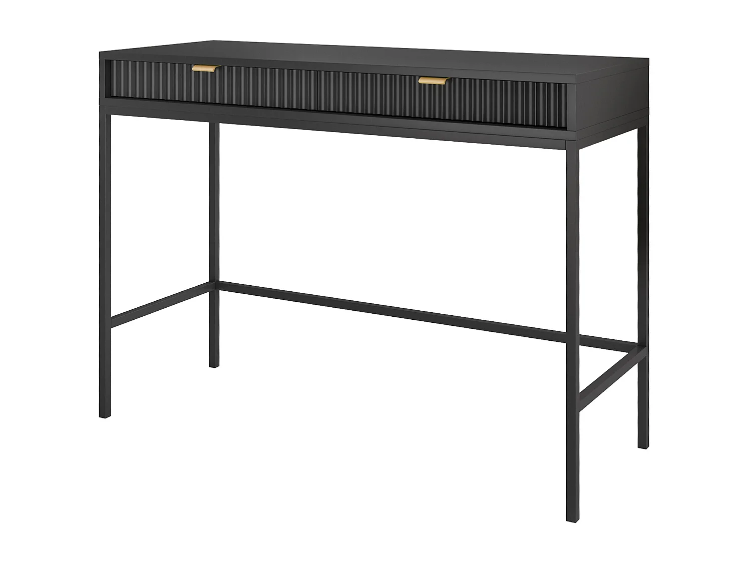 Coiffeuse - 104 cm - noir avec pieds noires - VELLORE