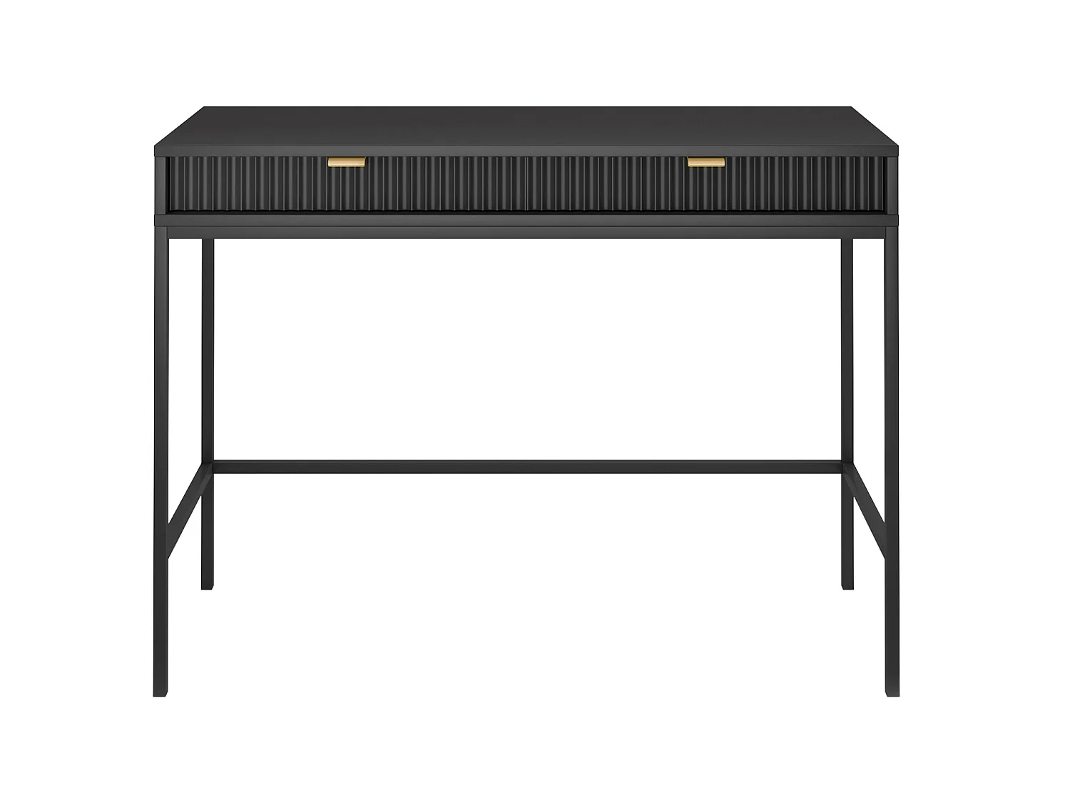 Coiffeuse - 104 cm - noir avec pieds noires - VELLORE