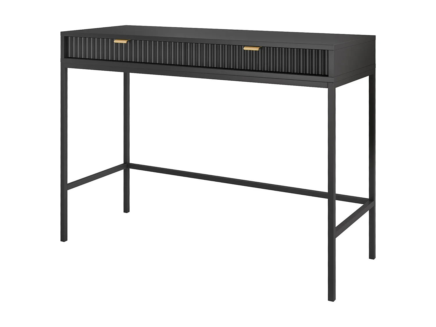 Schminktisch - 104 cm - schwarz mit schwarzen Beinen - VELLORE