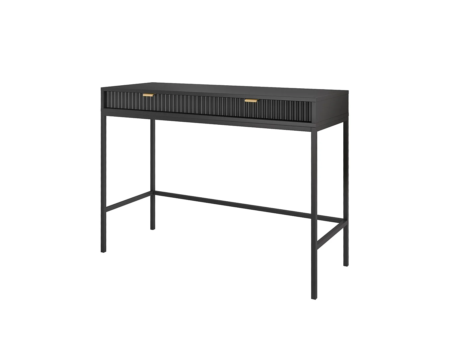 Schminktisch - 104 cm - schwarz mit schwarzen Beinen - VELLORE