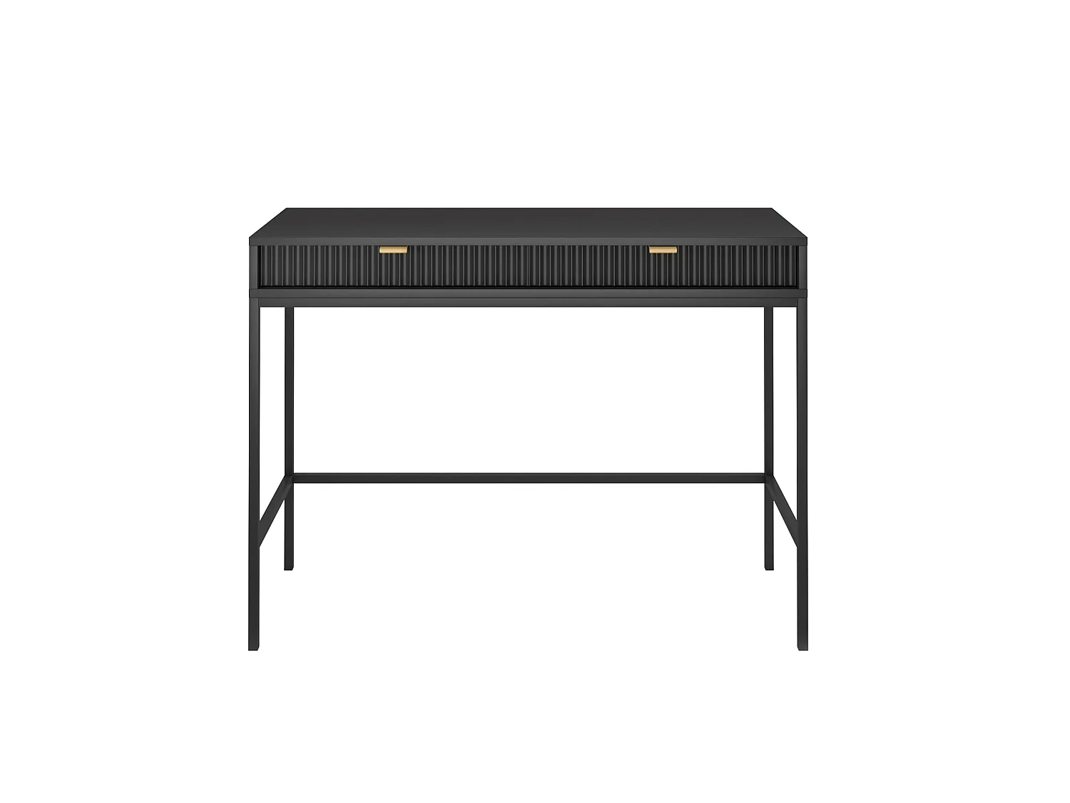 Schminktisch - 104 cm - schwarz mit schwarzen Beinen - VELLORE