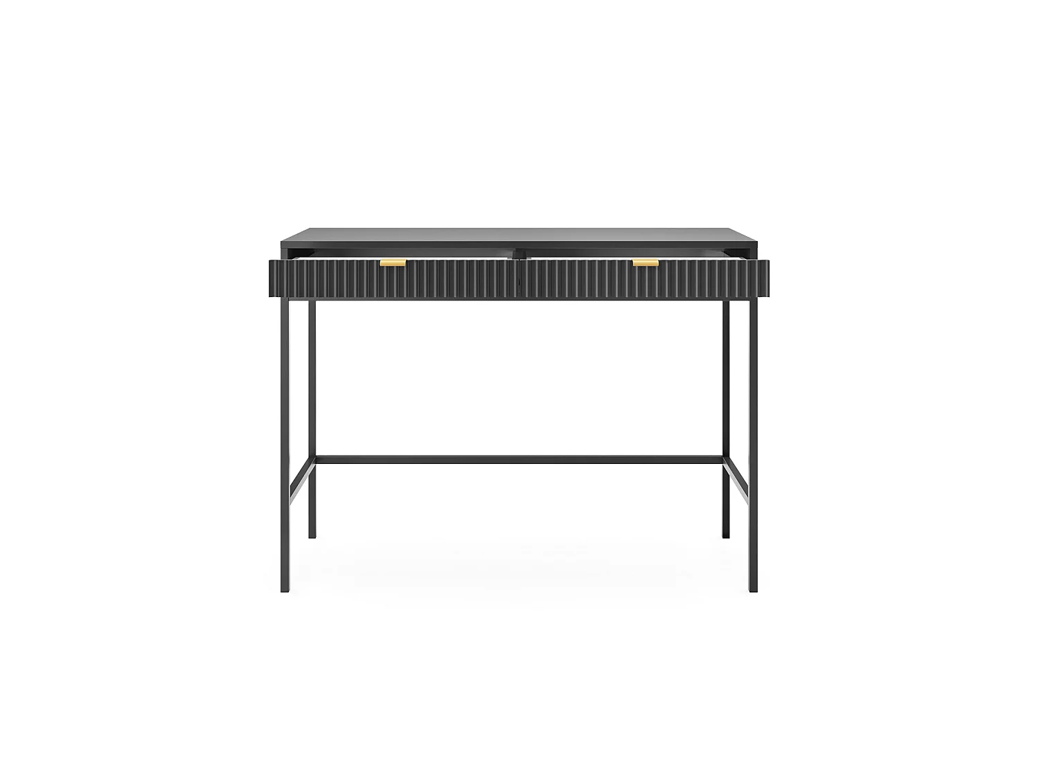 Schminktisch - 104 cm - schwarz mit schwarzen Beinen - VELLORE