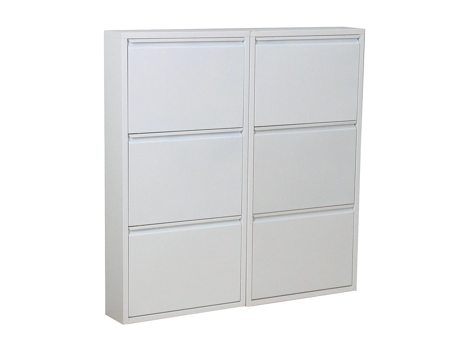 Pisa schoenenkast wit metaal met 3 vakken - set van 2.