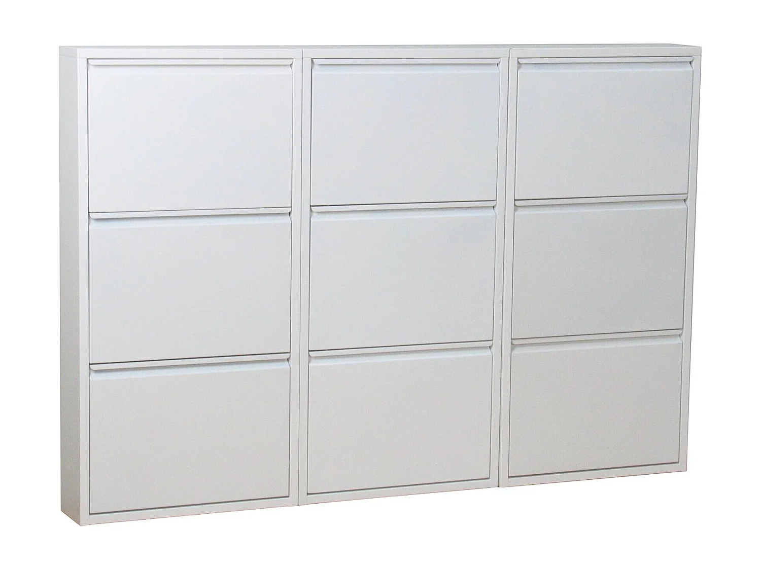 Zapatero Pisa de 9 puertas en metal blanco. Se entrega completamente montado.