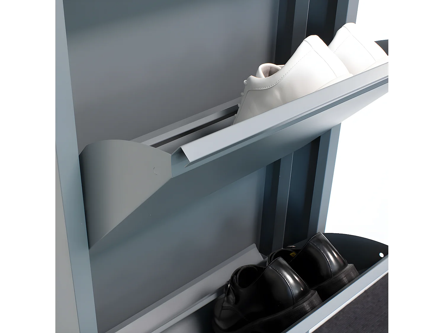 Scarpiera Pisa a 3 ante in grigio metallizzato. Consegnata completamente montata.