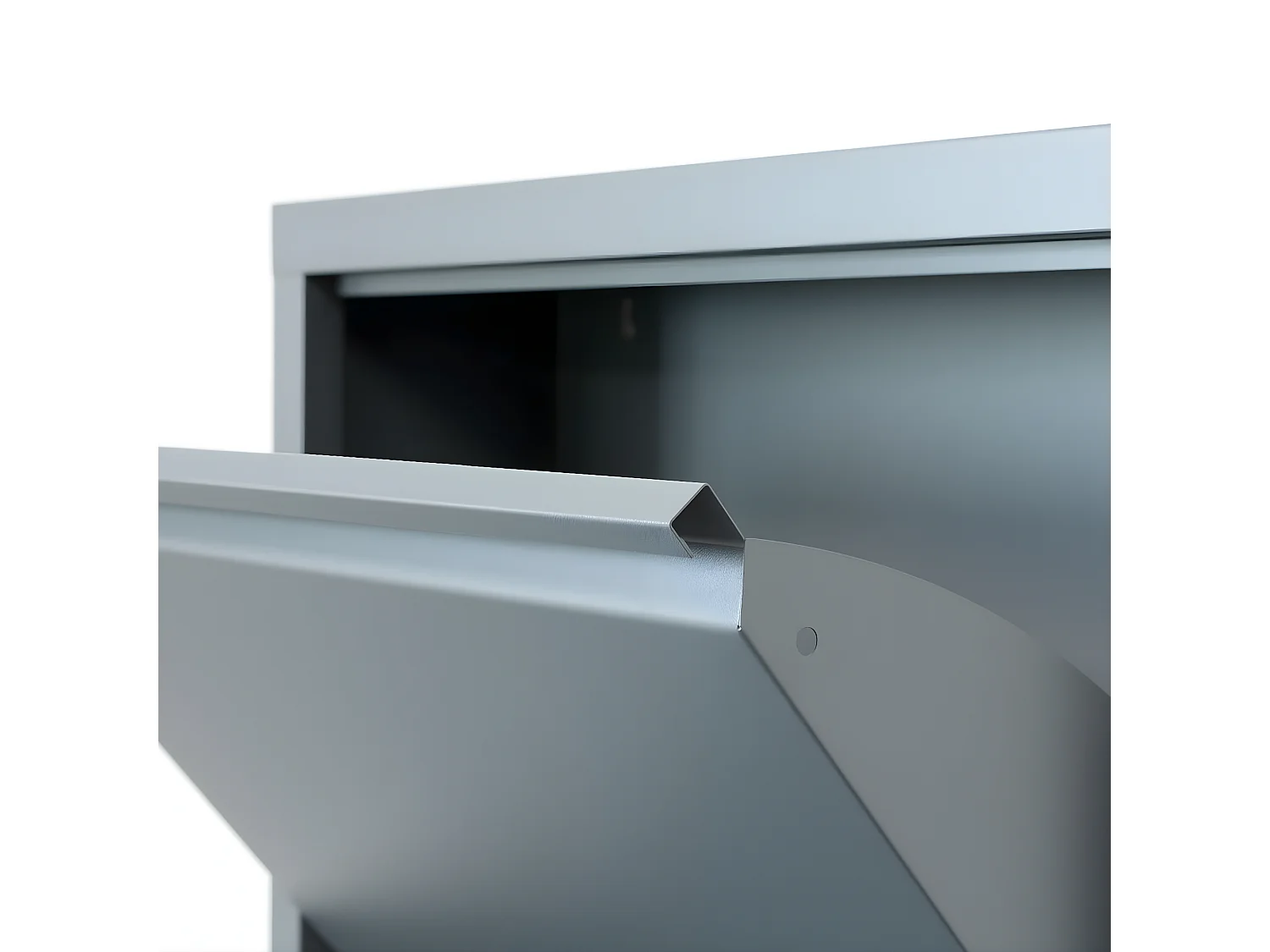 Zapatero Pisa de 4 puertas en gris metalizado. Se entrega montado.