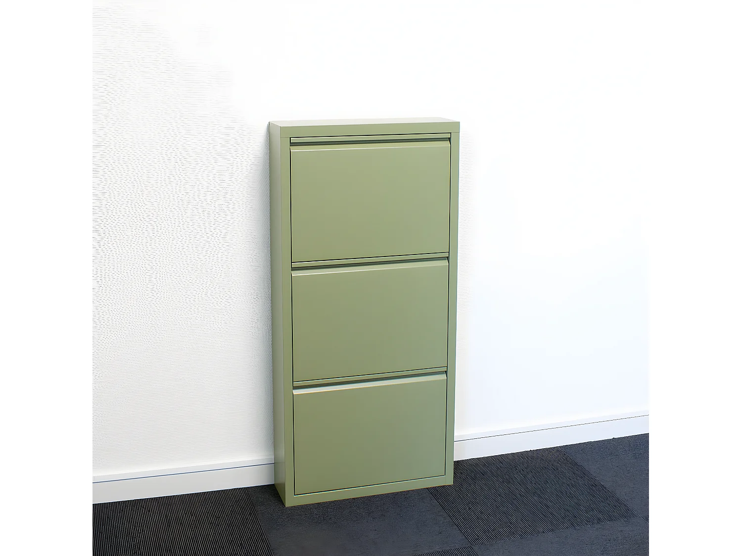 Zapatero Pisa de 6 puertas en metal verde. Se entrega montado.