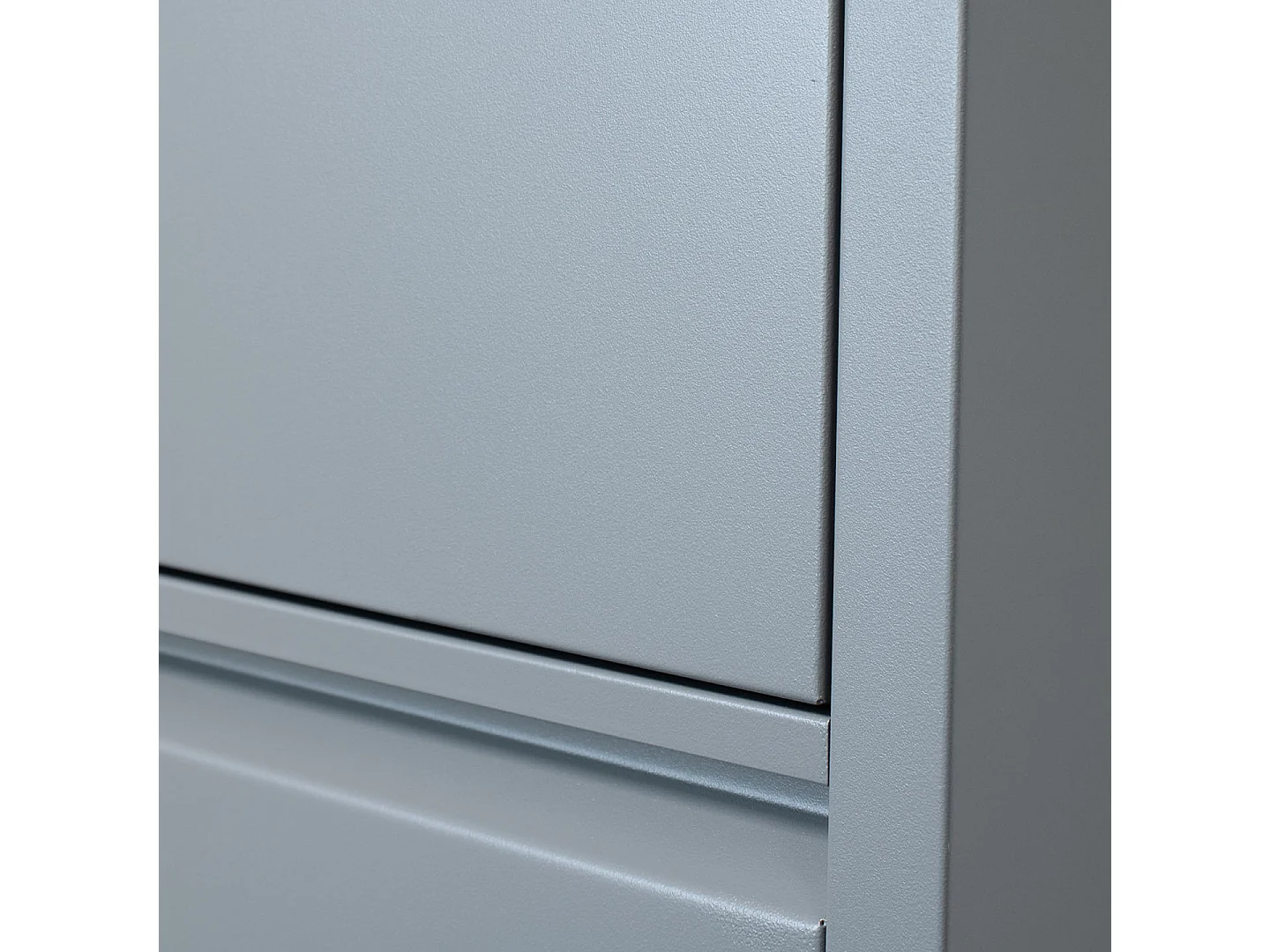 Pisa Schuhschrank mit 6 Klappen/Türen in Metall grau. Fertig montiert geliefert.