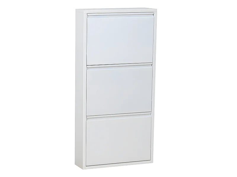 Zapatero Pisa de 3 puertas en metal blanco. Se entrega montado.