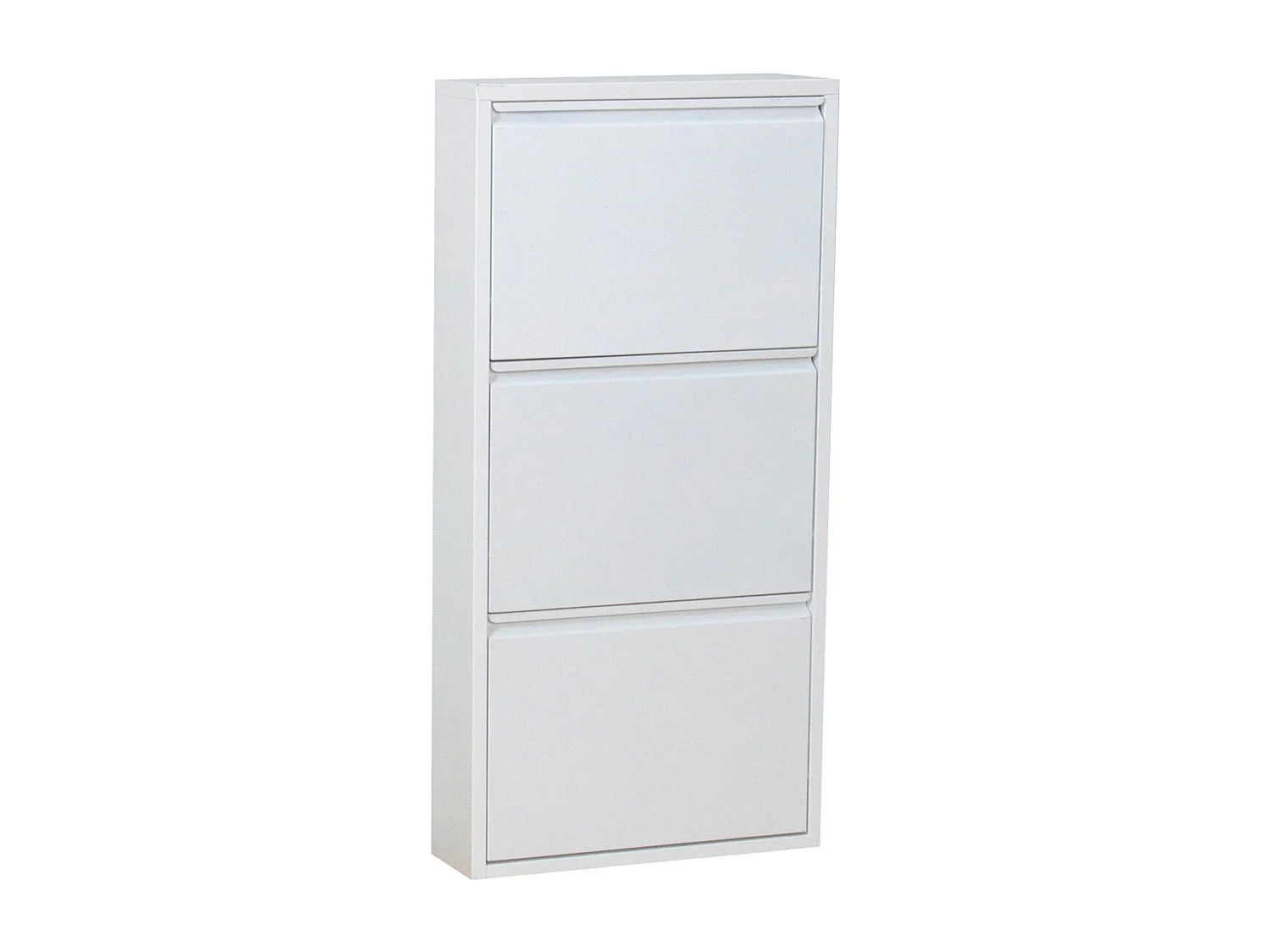 Pisa Armoire à chaussures à 3 rabats/portes en métal, blanc. Livré entièrement monté.