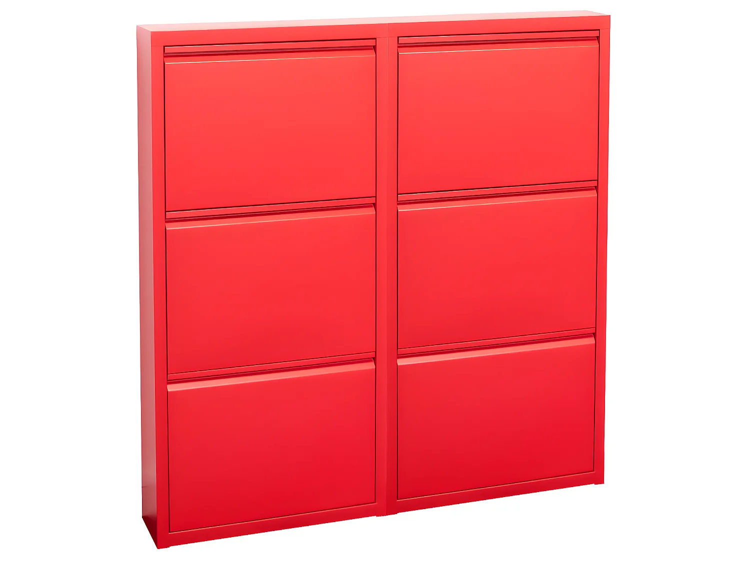 Zapatero Pisa de 6 puertas en metal rojo. Se entrega montado.