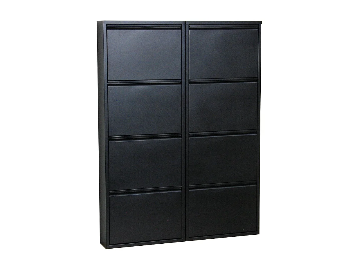 Pisa Armoire à chaussures avec 8 casiers/portes en métal blanc. Livrée entièrement montée.