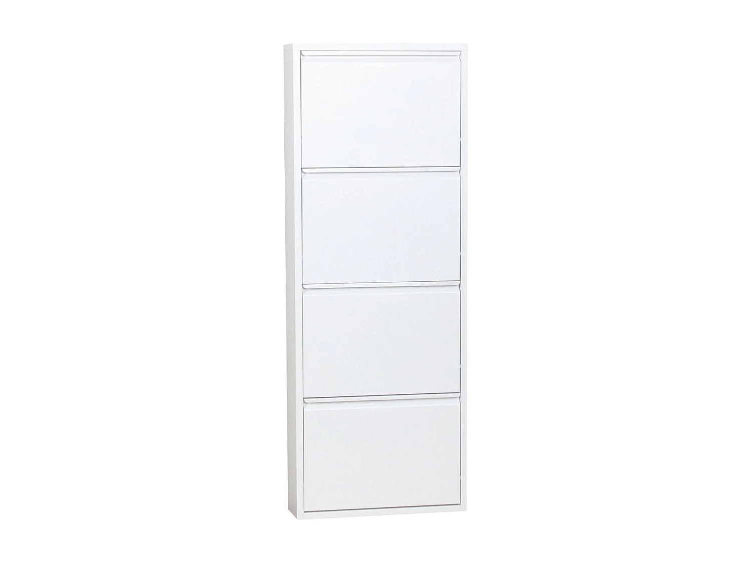 Zapatero Pisa de 4 puertas en metal blanco. Se entrega completamente montado.