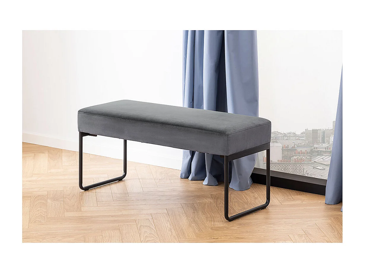Xenia Sitzbank Velours grau.