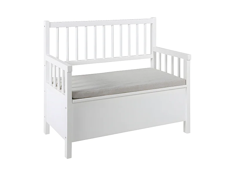 Aster Sitzbank mit Kissen weiß, beige.