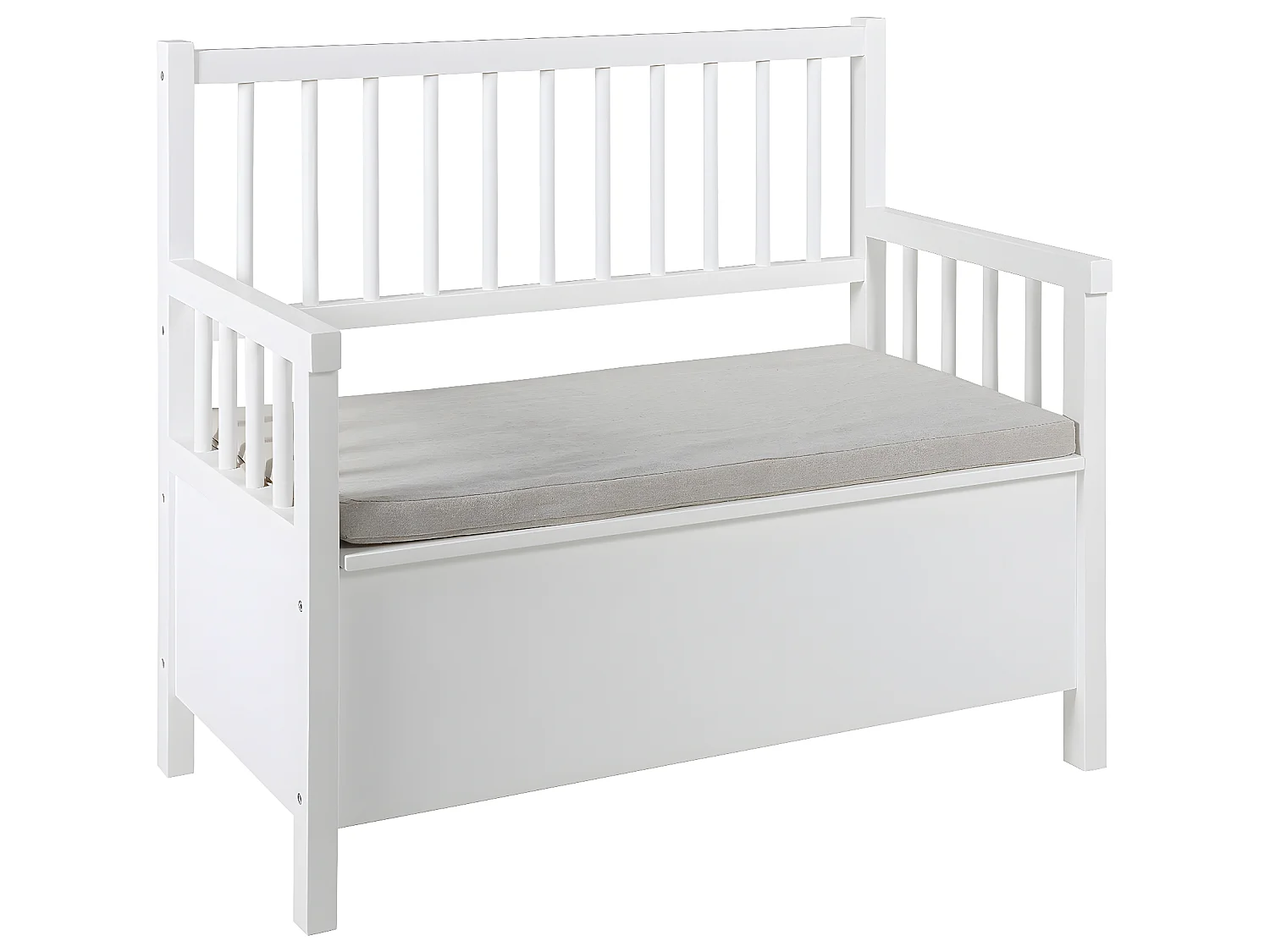 Banco Aster con cojín blanco, beige.