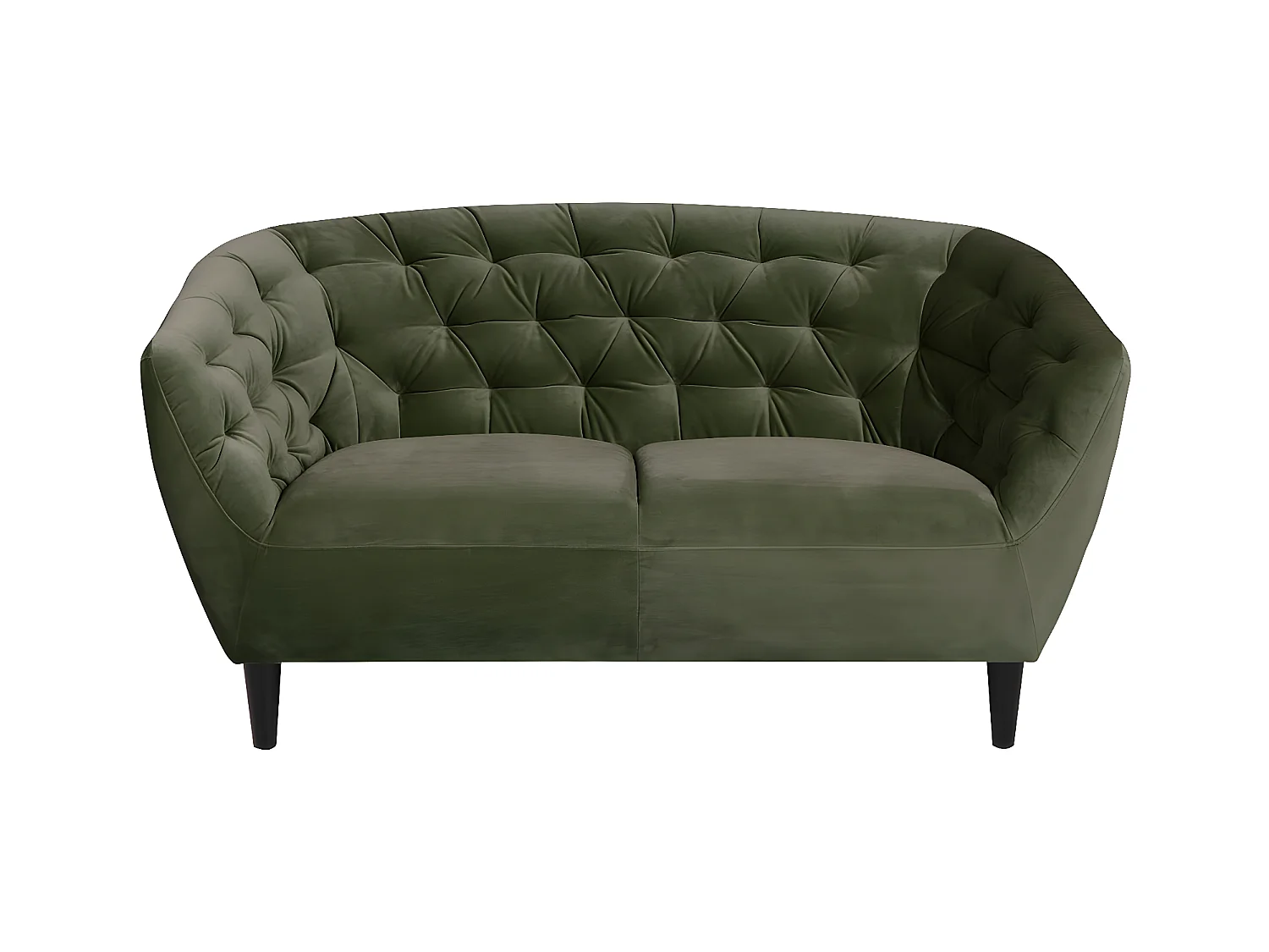 Rita Canapé 2 personnes, vert sapin, hévéa noir.