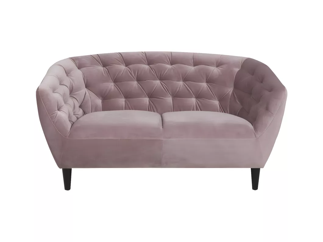 Kauf Unique Rian 2 Personen Sofa rosa mit schwarzen Beinen