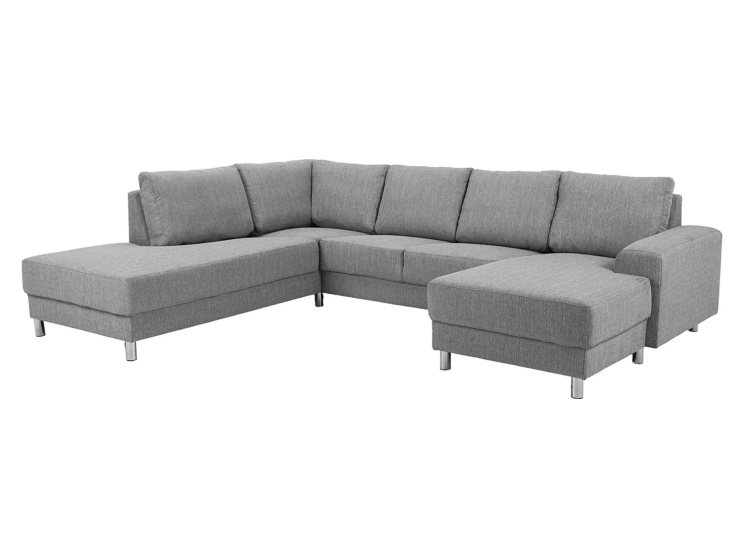 Calverton Canapé d'angle avec chaise longue vers la droite en gris clair.