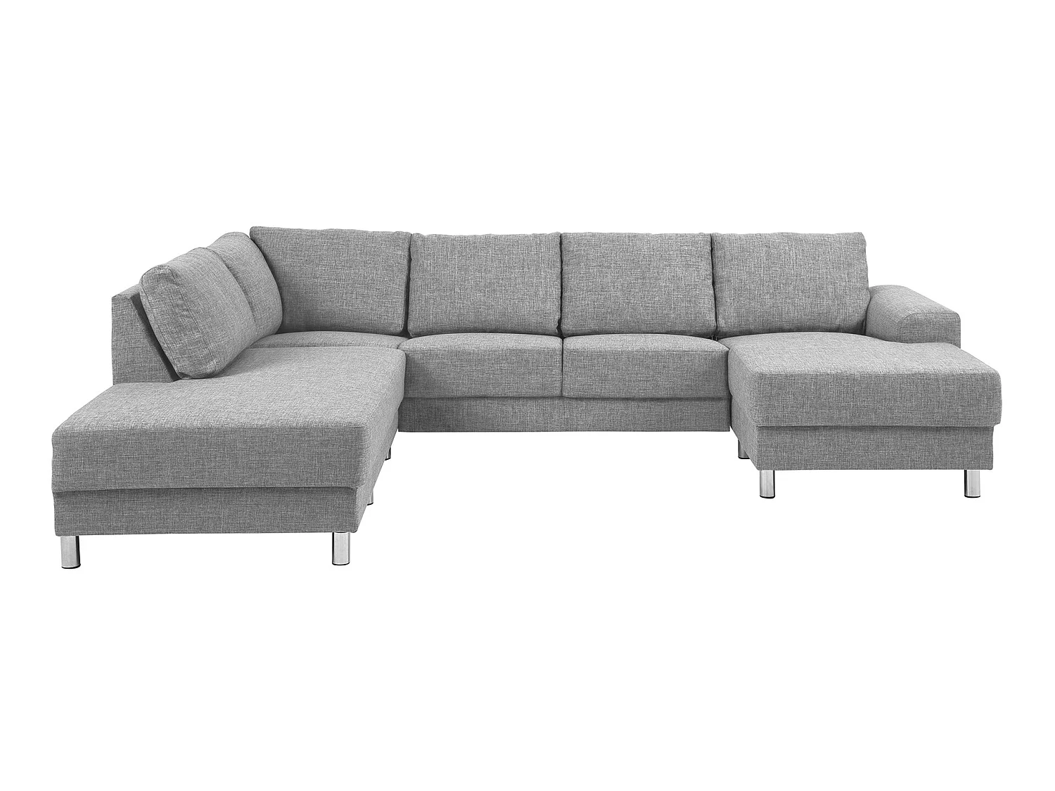 Calverton Canapé d'angle avec chaise longue vers la droite en gris clair.