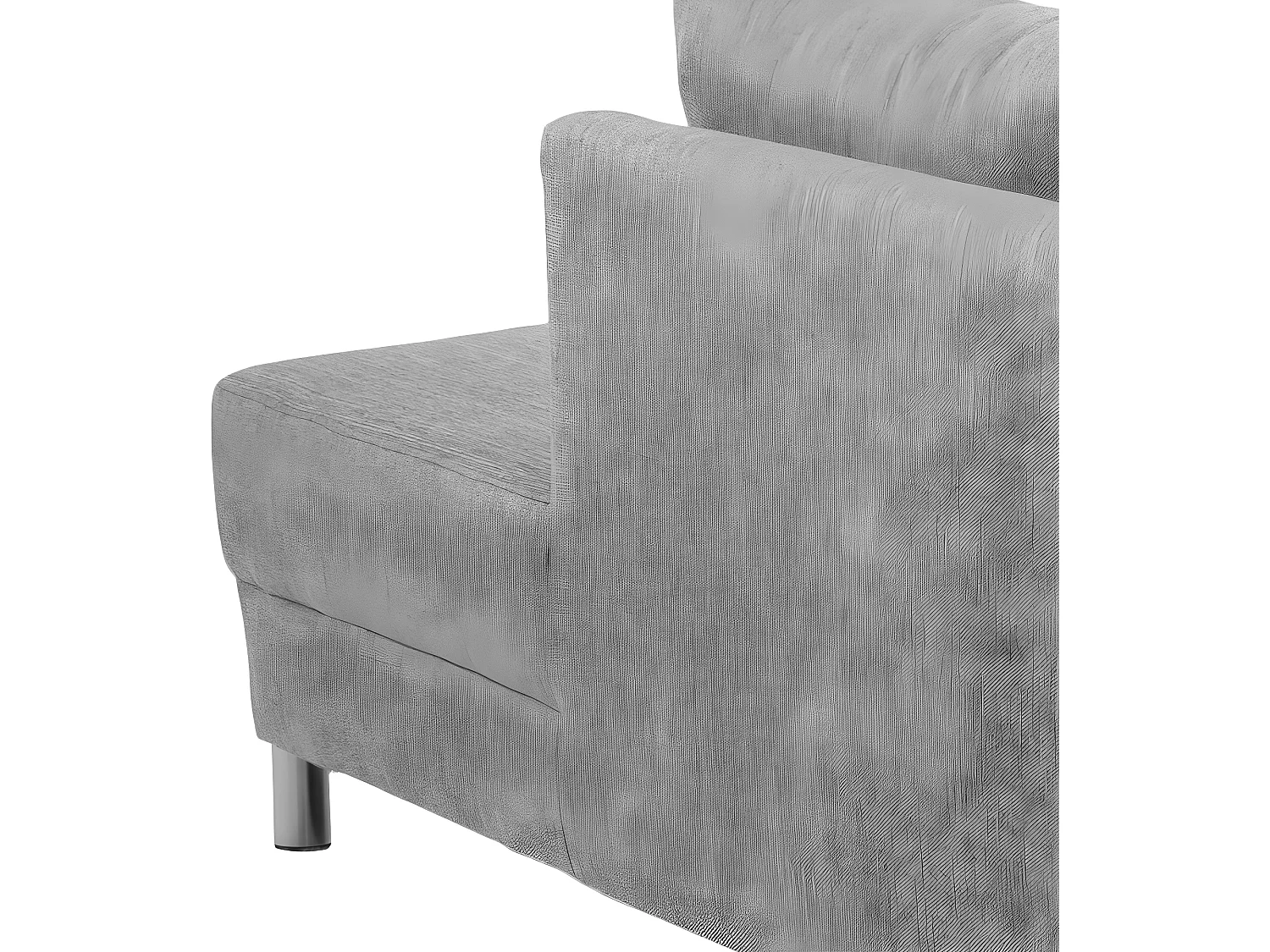 Calverton Canapé d'angle avec chaise longue vers la droite en gris clair.