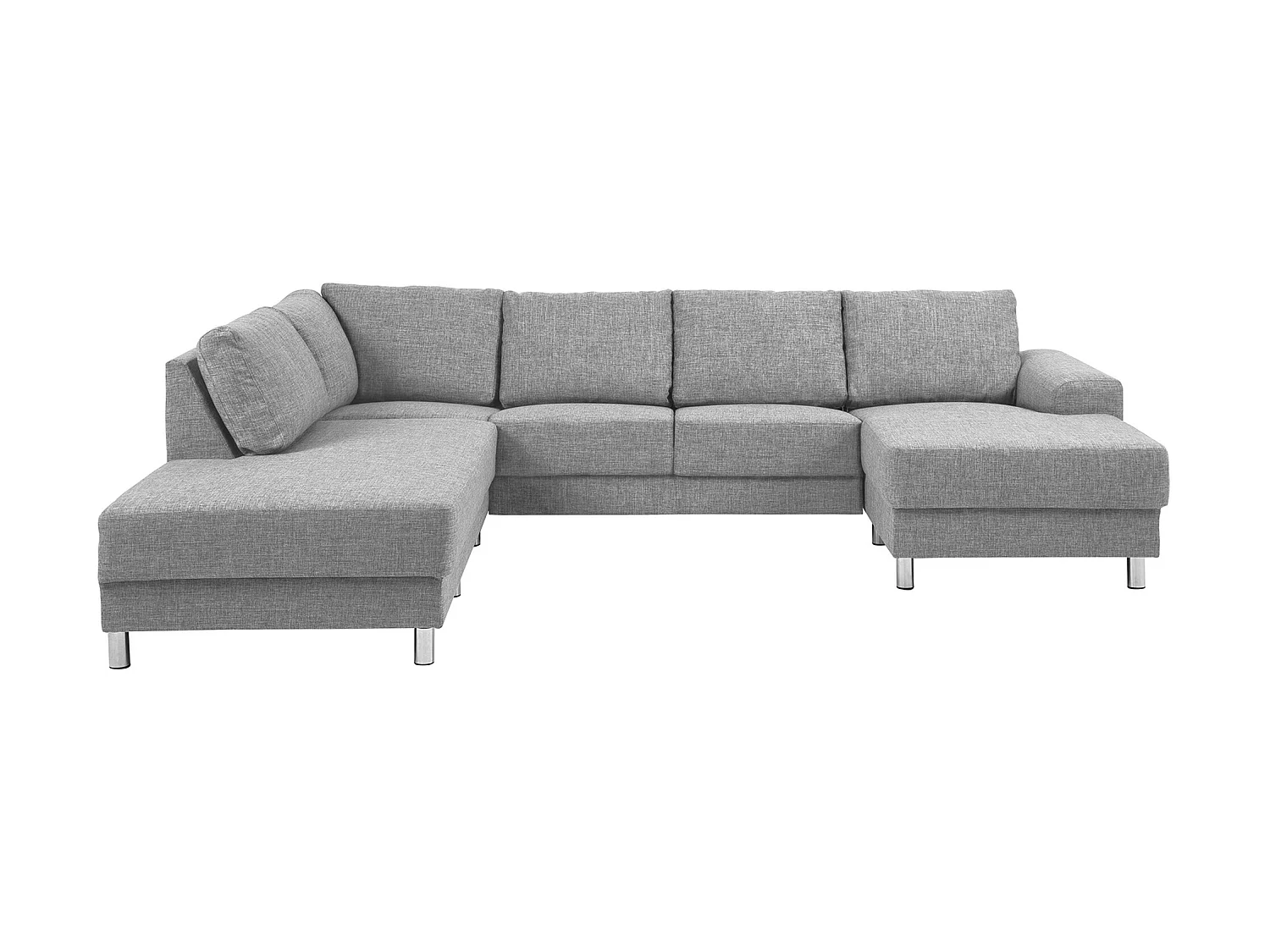 Calverton Canapé d'angle avec chaise longue vers la droite en gris clair.