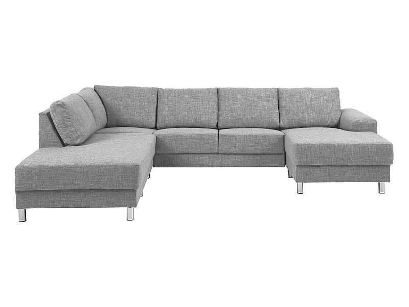 Calverton Canapé d'angle avec chaise longue vers la droite en gris clair.