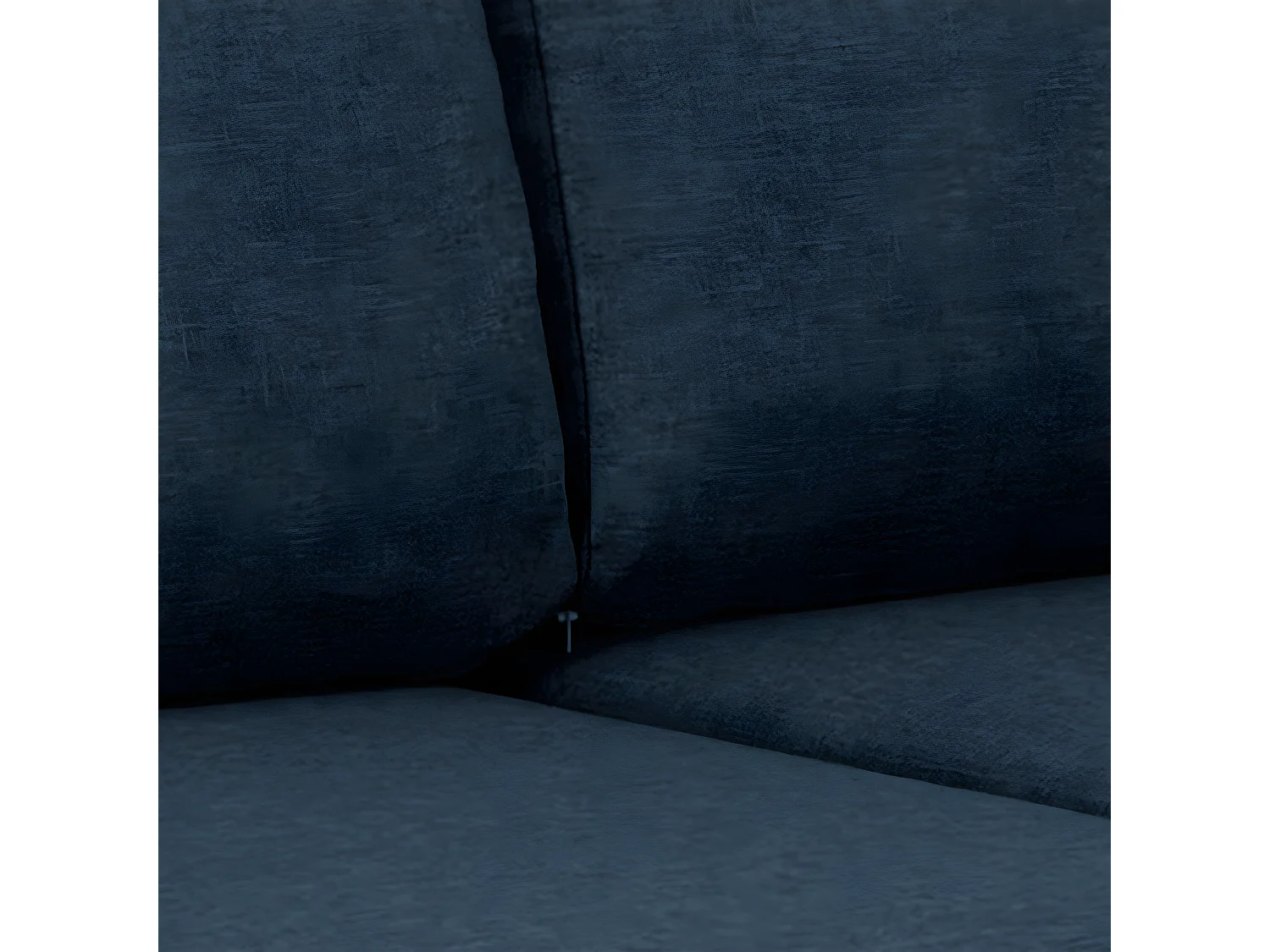 Stan slaapbank, hoek rechts met chaise longue links, in blauw.