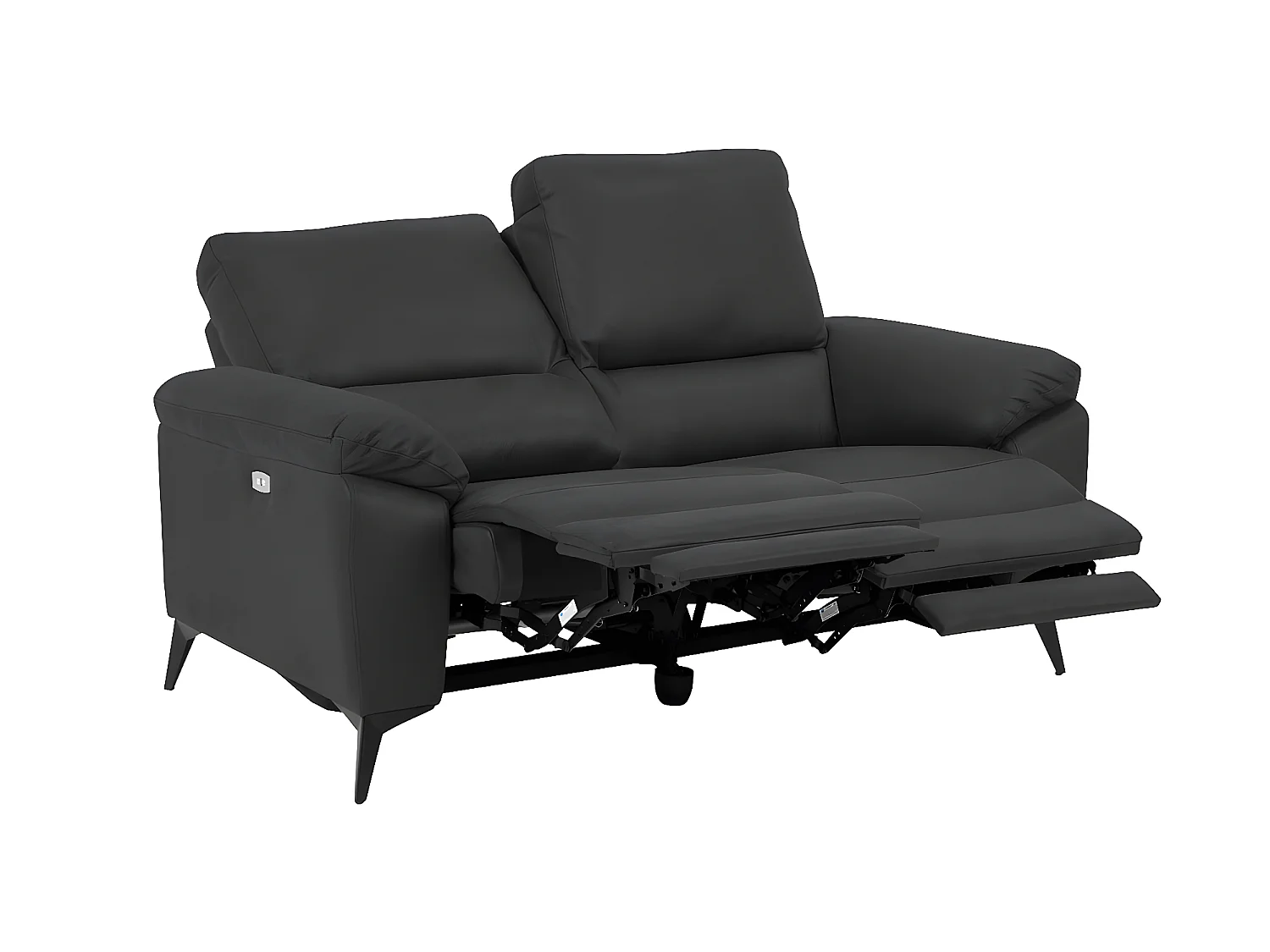 Rie Sofa 2-Sitzer Recliner elektrisch, grau.