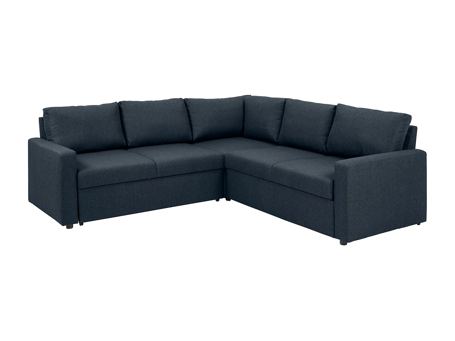 Sacramento Canapé d'angle, espace de rangement dissimulé et lit gigogne, bleu foncé.