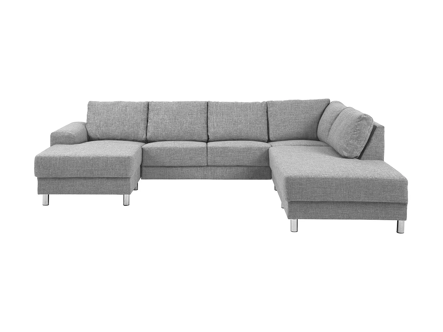 Calverton Canapé d'angle avec chaise longue à gauche en gris clair.