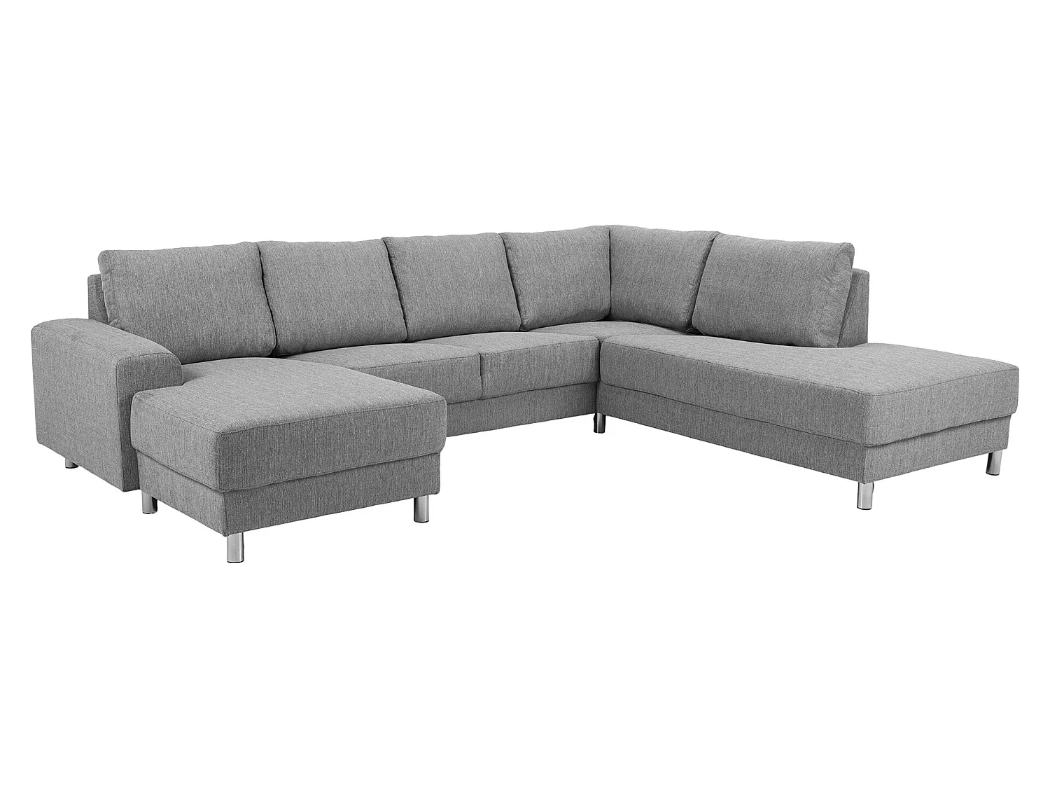 Calverton Canapé d'angle avec chaise longue à gauche en gris clair.