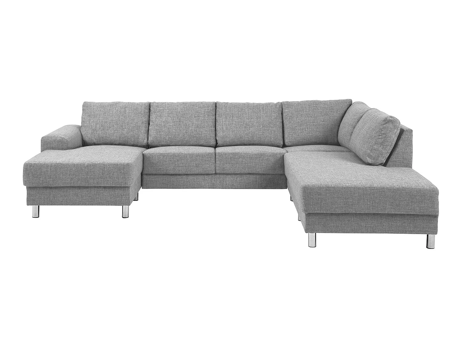 Calverton Canapé d'angle avec chaise longue à gauche en gris clair.