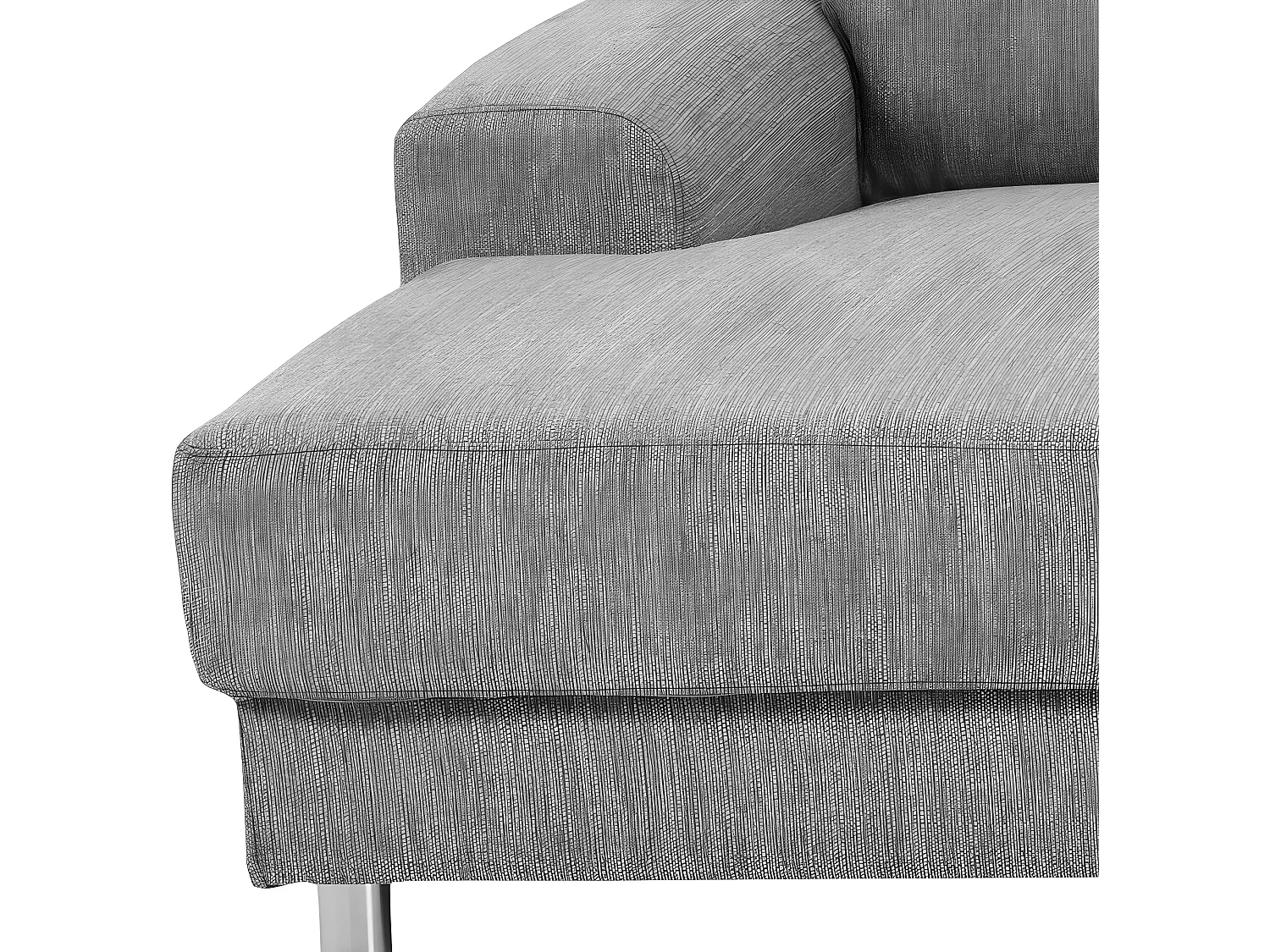 Calverton Canapé d'angle avec chaise longue à gauche en gris clair.