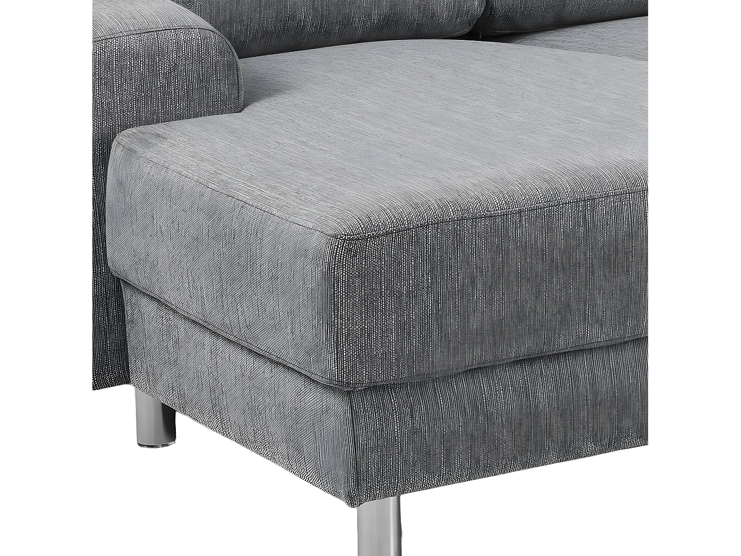 Calverton Canapé d'angle avec chaise longue à gauche en gris clair.