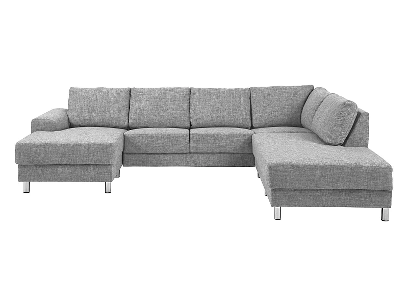 Calverton Canapé d'angle avec chaise longue à gauche en gris clair.