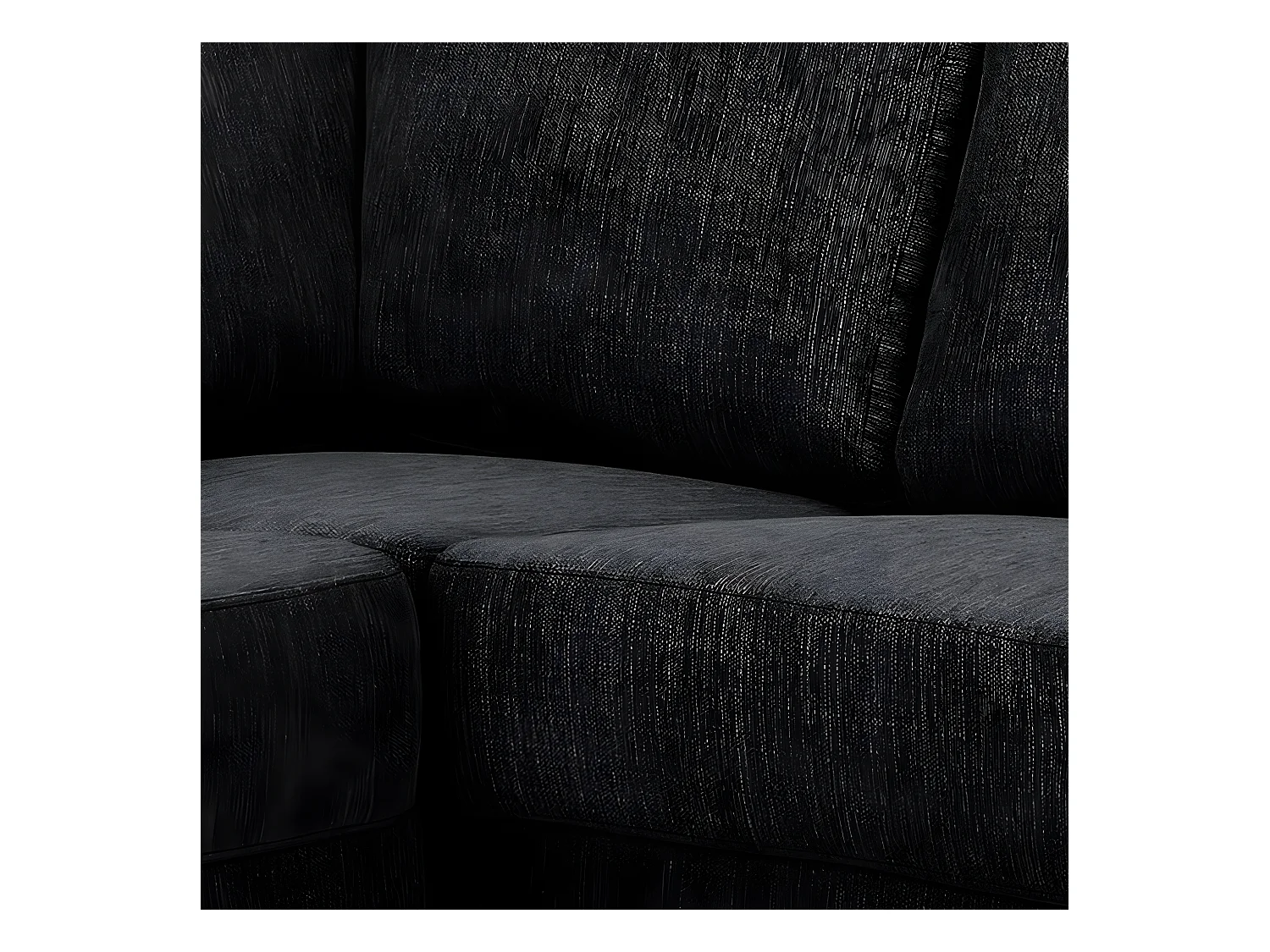 Calverton Ecksofa mit links gewendeten Ottomane in anthrazit grauen Stoff und Chrom Beinen.