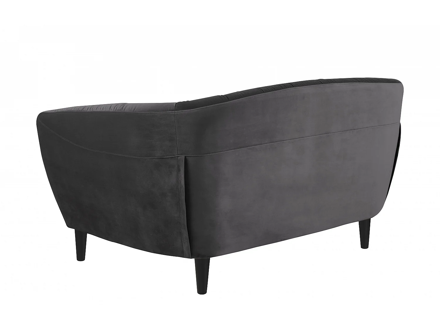 Rian Canapé 2 personnes gris foncé avec pieds noirs.