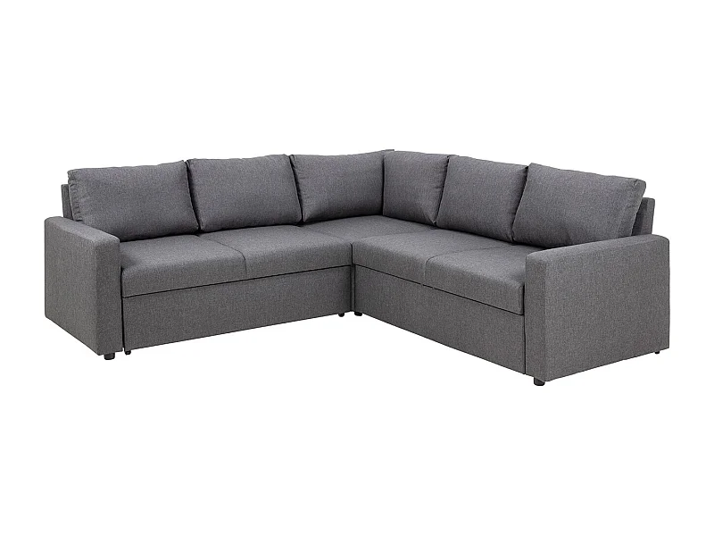 Sacramento Canapé d'angle, espace de rangement dissimulé et lit gigogne, gris.