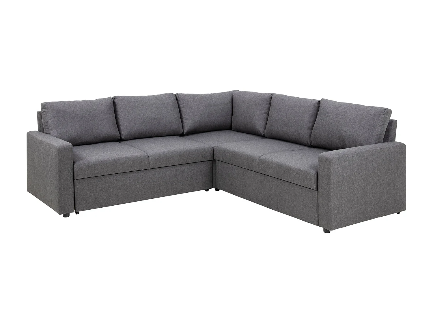 Sacramento hoekbank verborgen opslag en uitschuifbaar bed grijs.