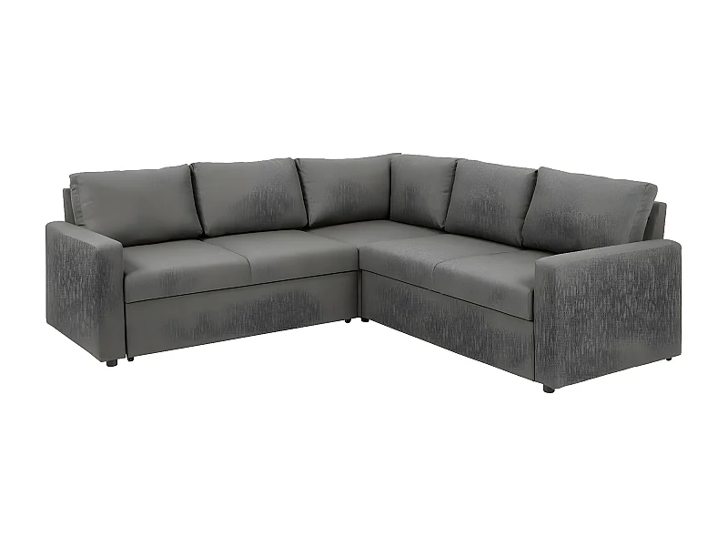 Sacramento Ecksofa versteckte Aufbewahrung und ausziehbares Bett hellgrau.