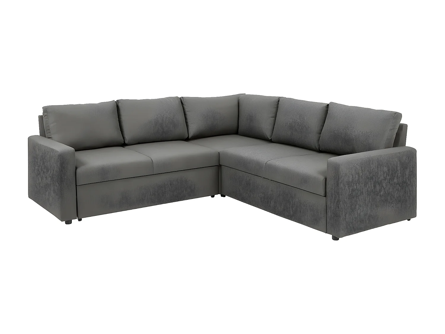 Sacramento Ecksofa versteckte Aufbewahrung und ausziehbares Bett hellgrau.