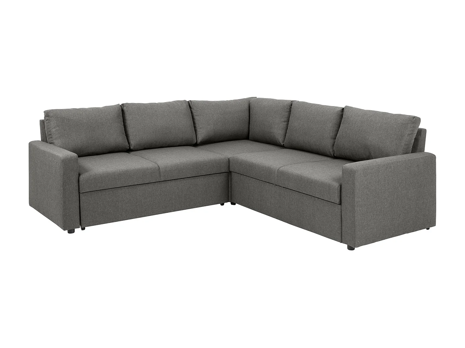 Sacramento Ecksofa versteckte Aufbewahrung und ausziehbares Bett hellgrau.