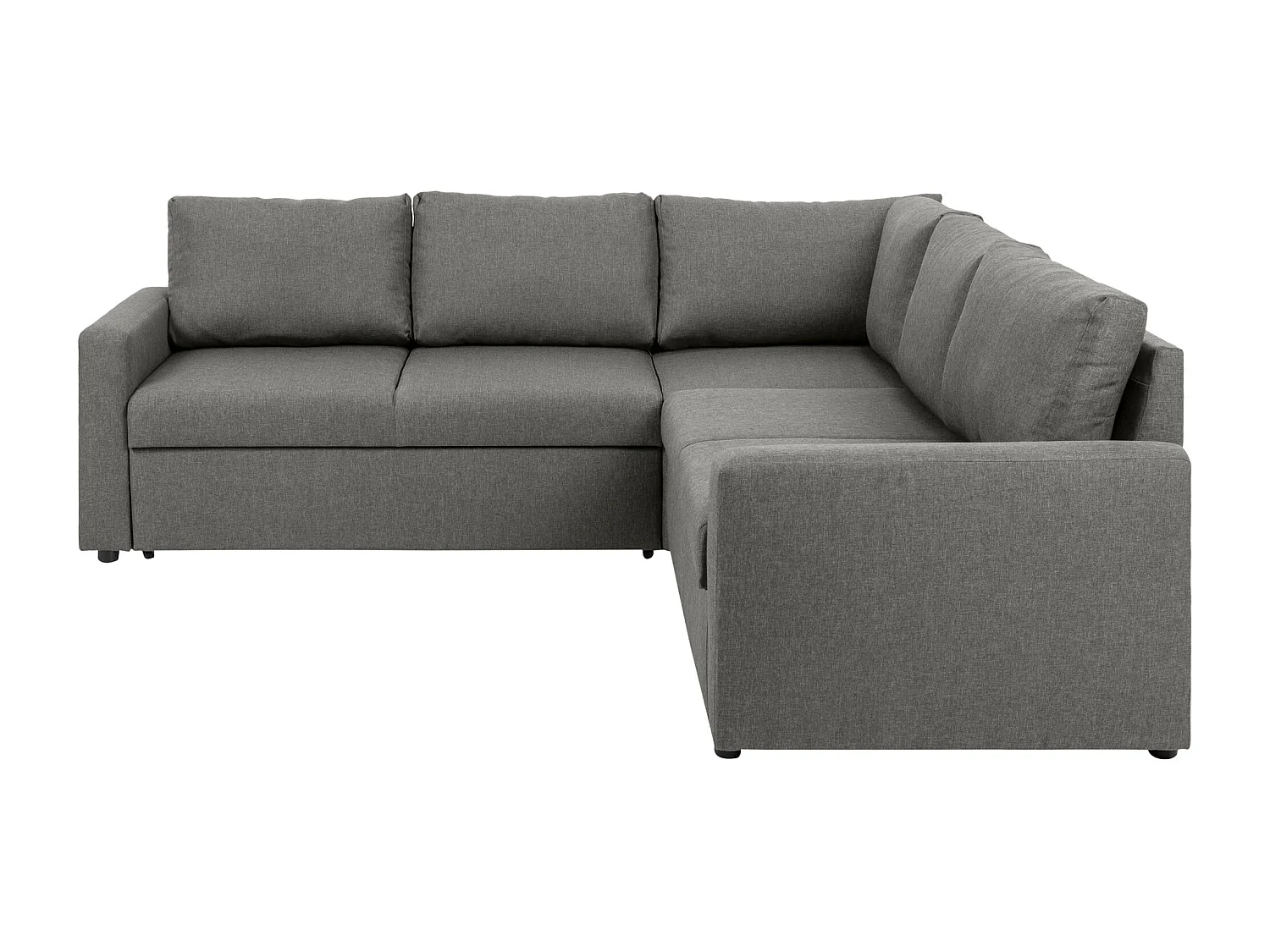 Sacramento Ecksofa versteckte Aufbewahrung und ausziehbares Bett hellgrau.