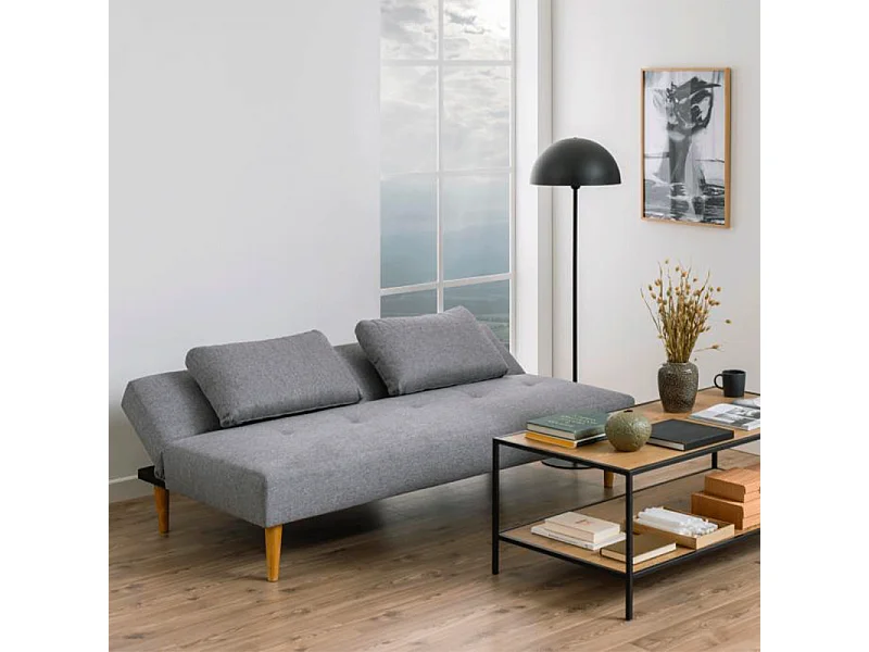 Lucca Schlafsofa inkl. 2 Kissen grau.