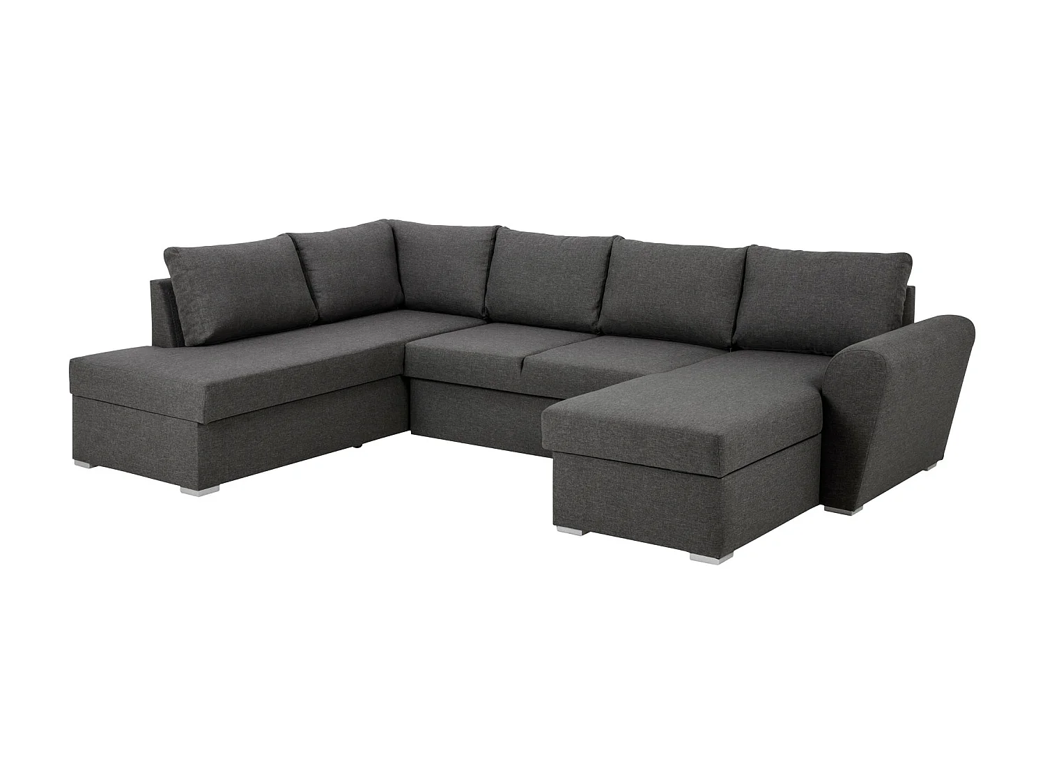 Stefan Canapé-lit avec chaise longue côté droit, gris.